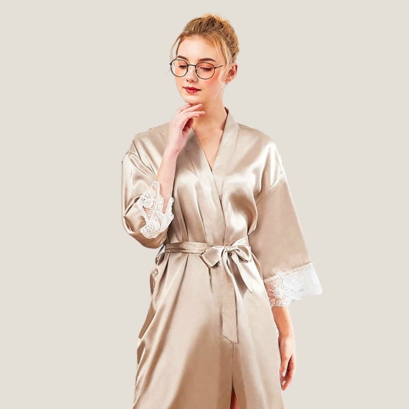 Kimono satin long femme hot sale