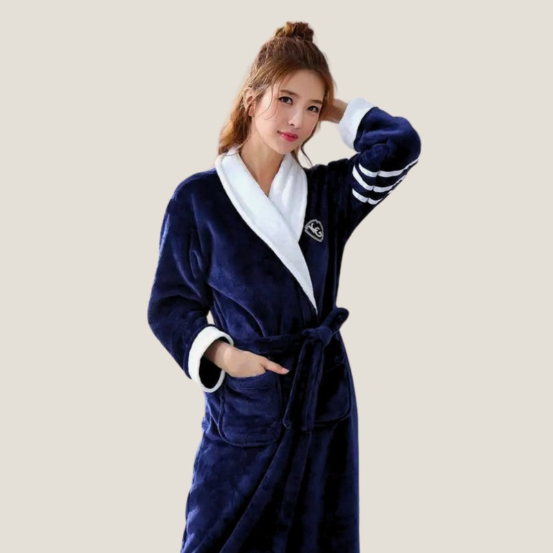 Peignoir bleu marine