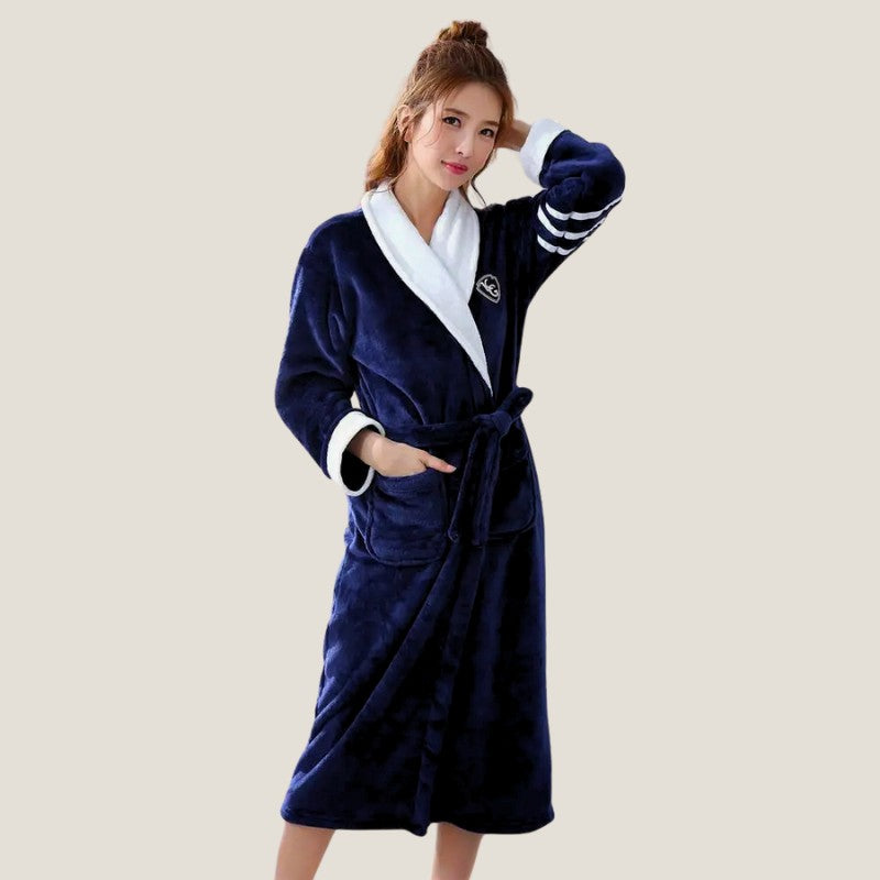 Peignoir bleu marine