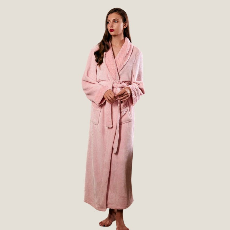 Peignoir de bain rose femme