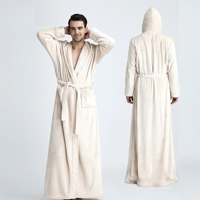 Peignoir Homme Capuche Blanc