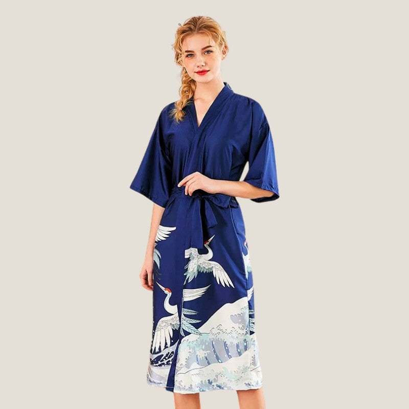 Peignoir kimono best sale femme long