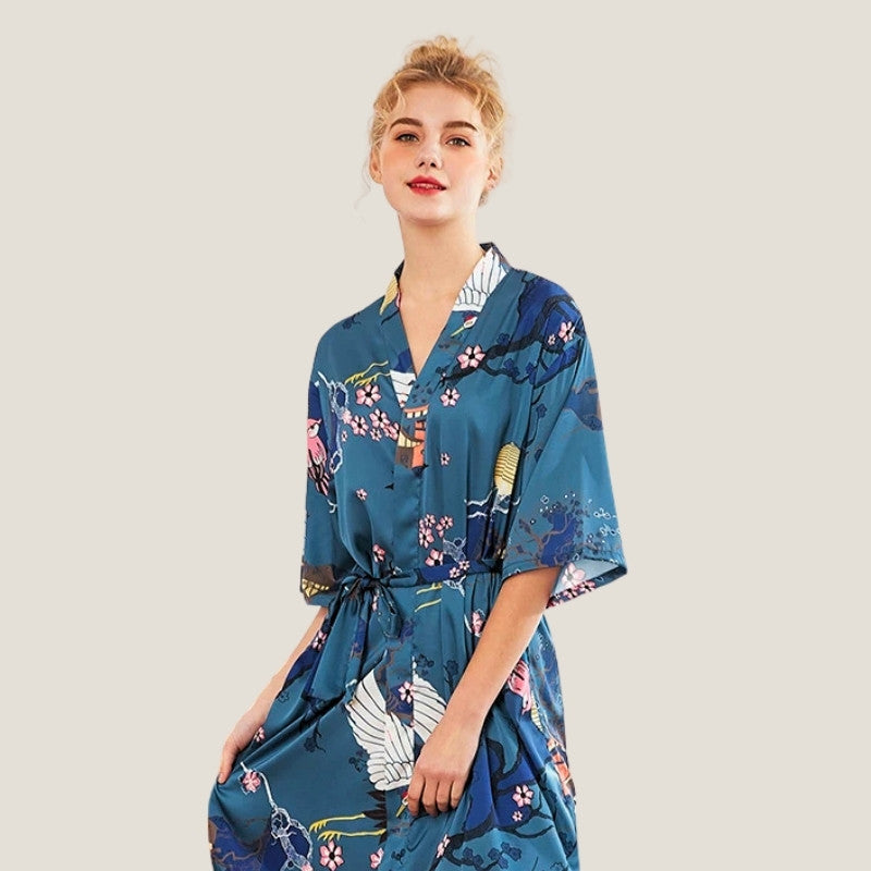 Peignoir kimono femme satin