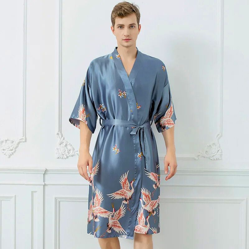 Peignoir kimono homme satin