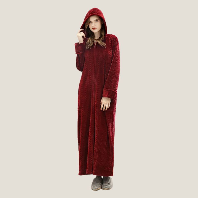 Robe de Chambre Femme Polaire Rouge
